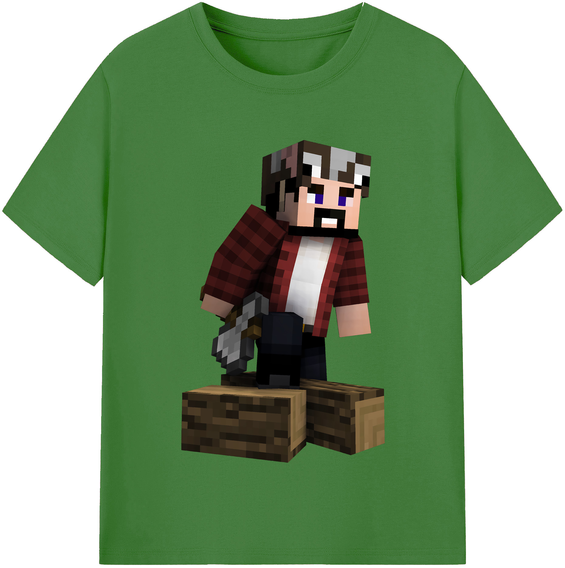 （画像用） マインクラフト ブロックの世界 Minecraft MC Block world レディースカジュアルプリントTシャツ（綿100％）